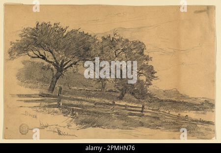 Dessin, Paysage à Dorset, Vermont; Walter Shirlaw (américain, n. Ecosse, 1838–1909) ; États-Unis ; graphite sur papier ; 21,5 × 34 cm (8 7/16 × 13 3/8 po.) Banque D'Images