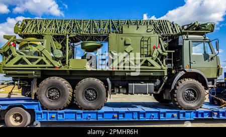 Station radar mobile à trois coordonnées de l'armée russe à l'exposition de Zhukovsky Banque D'Images