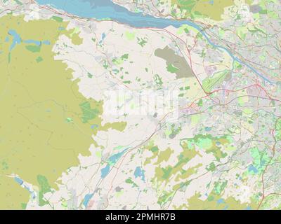 Renfrewshire, région d'Écosse - Grande-Bretagne. Ouvrez la carte des rues Banque D'Images