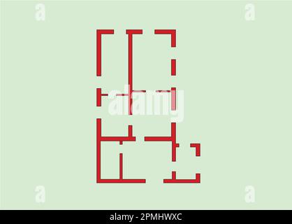 plan de la surface de vente 2D Plan de la surface de vente Plan de la surface de vente croquis du stock. Plan d'étage croquis à la main. Dessin d'esquisse du plancher plat de l'appartement Banque D'Images