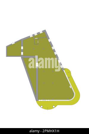 plan de la surface de vente 2D Plan de la surface de vente Plan de la surface de vente croquis du stock. Plan d'étage croquis à la main. Dessin d'esquisse du plancher plat de l'appartement Banque D'Images