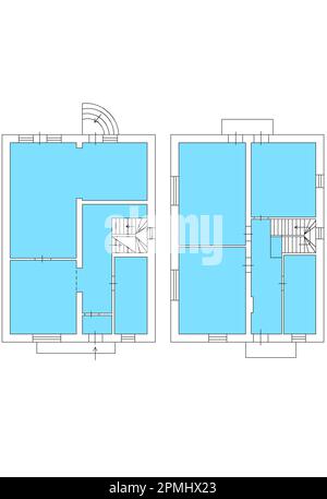 plan de la surface de vente 2D Plan de la surface de vente Plan de la surface de vente croquis du stock. Plan d'étage croquis à la main. Dessin d'esquisse du plancher plat de l'appartement Banque D'Images