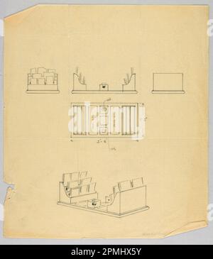 Dessin, Design for Desk Set ; conçu par A.N. Davenport Co.; graphite sur papier crème mince; 24,1 x 21,3 cm (9 1/2 x 8 3/8 po) Banque D'Images