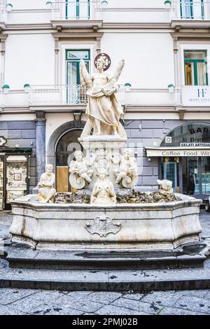 Amalfi, Italie - 3 mars 2023 : Fontaine de Saint Andrew Amalfi en Campanie, dans le sud de l'Italie Banque D'Images