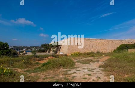 Entrée de la forteresse es Forti, Cala d'Or, Santanyi, Majorque, Iles Baléares, Espagne Banque D'Images