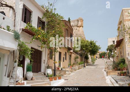 Rue Katehaki, à la forteresse, Rethymno, Crète, Grèce, Fortezza Banque D'Images