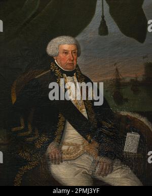 Bernardo Ramires Esquível (1723-1812). Aristocrate et contre-amiral de la marine portugaise. Premier baron d'Arruda. Premier vicomte d'Estremoz. Portrait anonyme de la fin du 18th siècle, commandé par le marquis de Pombal. Musée maritime. Lisbonne, Portugal. Banque D'Images