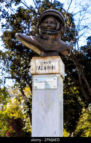 Monument à l'astronaute Yuri Gagarin dans la municipalité de Nicosie, Chypre Banque D'Images