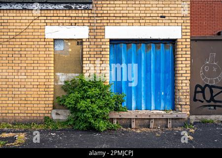 Deux anciennes portes inutilisées à l'arrière du bâtiment commercial Banque D'Images