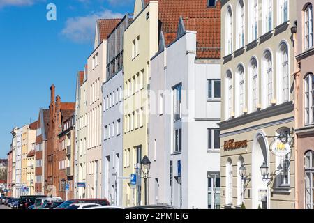 Bâtiments d'époque dans la vieille ville, Fischstraße, Lübeck, Schleswig-Holstein, République fédérale d'Allemagne Banque D'Images