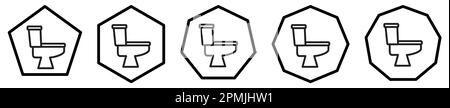 Icône de toilette dans les polygones avec un nombre différent de bords Illustration de Vecteur