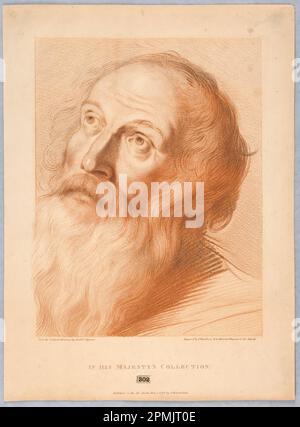 Print, an Old Man's Head, 1796; Print Maker: Francesco Bartolozzi (italien, 1727–1815); d'après Annibale Carracci (italien, 1560–1609); Italie; stipule avec gravure en sanguine et encre brune sur papier blanc; 44,6 × 32,8 cm (17 9/16 × 12 15/16 po); Bequest de George Campbell Cooper; 1896-3-303 Banque D'Images