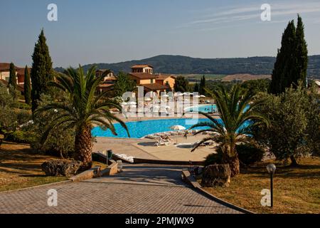 Un complexe hôtelier en Toscane, Italie Banque D'Images
