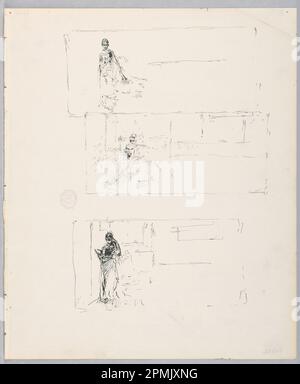 Dessin, femme; Robert Frederick Blum (américain, 1857–1903); États-Unis; encre sur papier à poser; 33 × 27,5 cm (13 po. × 10 13/16 po) Banque D'Images