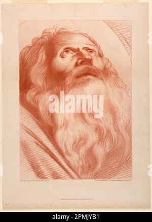 Print, Old Man's Head, 1796; Print Maker: Francesco Bartolozzi (italien, 1727–1815); d'après Annibale Carracci (italien, 1560–1609); Italie; gravure au crayon à l'encre rouge-marron sur papier blanc; 45,8 × 32,8 cm (18 1/16 × 12 15/16 po); Bequest de George Campbell Cooper; 1896-3-308 Banque D'Images