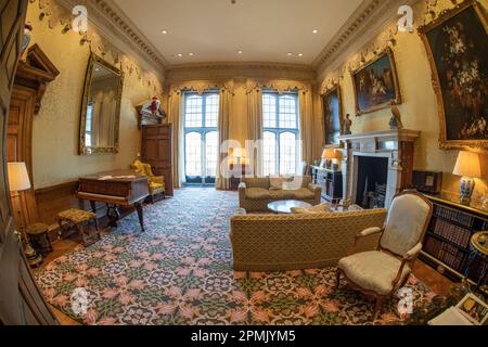 Salle de dessin jaune, château de Leeds, Leeds, Kent, Royaume-Uni Banque D'Images