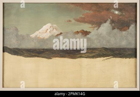 Dessin, Mont Chimborazo à travers Rising Mist and Clouds ; église Frédéric Edwin (américaine, 1826–1900) ; Équateur ; peinture à l'huile et au pinceau, graphite sur carton fin ; 34,4 × 53,7 cm (13 9/16 × 21 1/8 po.) Banque D'Images