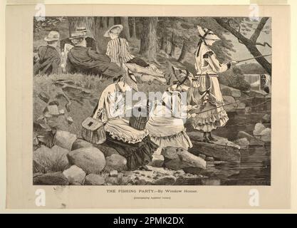 Print, The Fishing Party, de la revue de littérature, de science et d'art d'Appletons, 2 octobre 1869, supplément; Après Winslow Homer (américain, 1836–1910); gravé par John Filmer (américain, actif 1870-1880); États-Unis; gravure en bois sur papier vélin blanc cassé; cadre: 39,7 x 50,2 cm (15 5/8 x 19 3/4 po) Banque D'Images