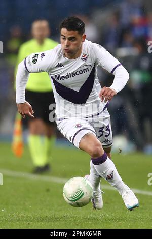 Poznan, Pologne - 13 avril 2023, Riccardo Sottil de Fiorentina lors de la Ligue des conférences européennes de l'UEFA, quart de finale, match de football de 1st jambes entre KKS Lech Poznan et ACF Fiorentina sur 13 avril 2023 au Stadion de l'INEA à Poznan, Pologne - photo: Piotr Matusewicz/DPPI/LiveMedia Banque D'Images