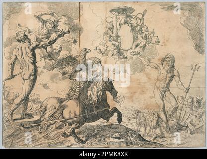 Print, quos Ego (qui i); Print Maker: Simone Cantarini (Italien, 1612 - 1648); gravure sur papier; 31,4 × 43,9 cm (12 3/8 × 17 5/16 po); 1896-31-43 Banque D'Images