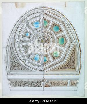 Dessin, autres modèles de plafond pour le Teatro Comunale di Imola; Italie; stylo et encre, pinceau et aquarelle sur papier Banque D'Images