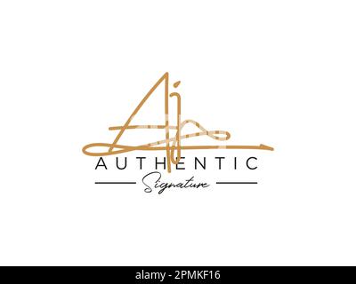 AJ Signature logo Template Vector. Illustration de Vecteur