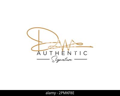 Vecteur de modèle de logo de signature DW. Illustration de Vecteur