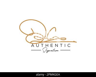 Modèle de logo de signature OC Vector. Illustration de Vecteur