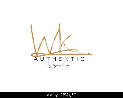 WK Signature logo Template Vector. Illustration de Vecteur