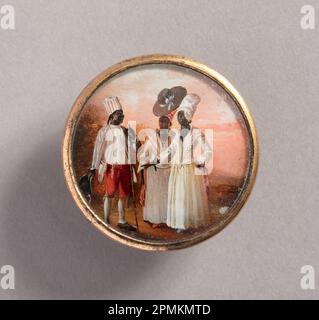 Button (Haïti); attribué à Agostino Brunias (italien, ca. 1730–1796); fait pour Toussaint l'ouverture; peinture gouache sur verre d'étain, ivoire (support), verre, métal doré Banque D'Images