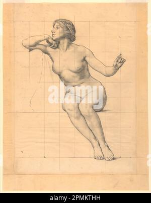 Drawing, Peace, Figure Study for 'The Beneficence of the Law', fresque murale du palais de justice du comté d'Essex, Newark, New Jersey; Kenyon Cox (américain, 1856–1919); Etats-Unis ; graphite sur papier ivoire ; 47,3 x 36,8 cm (18 5/8 x 14 1/2 po.) Banque D'Images