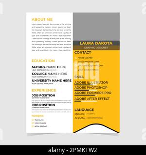 Modèle professionnel de cv ou de CV Illustration de Vecteur