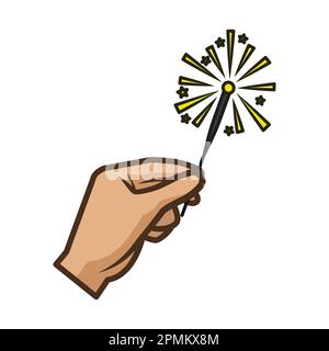 Lancez-vous dans des feux d'artifice. Illustration du vecteur d'icône EID Mubarak Illustration de Vecteur
