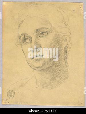 Dessin, croquis de la tête d'une femme; Francis Augustus Lathrop (américain, 1849 - 1909); États-Unis; graphite sur papier à tracer; 17,8 × 14,5 cm (7 × 5 11/16 po); 1914-38-266 Banque D'Images