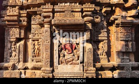 Sculpture du Seigneur Ganesha sur la Baitala Deula, Bhubaneshwar, Odisha, Inde. Banque D'Images