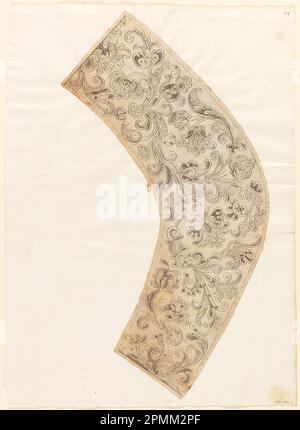 Dessin, support pour la fabrication d'une femme collier en dentelle d'aiguille; stylo,encre,parchemin,papier; 49 × 35,5 cm (19 5/16 po. × 14 po) Banque D'Images