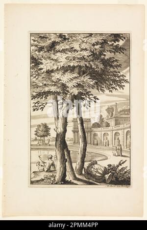 Imprimé, plaque à Nouveaux Livre de Paysages (Nouveau Livre des paysages); conçu par Daniel Marot (français, actif aux pays-Bas et en Angleterre, 1661–1752); pays-Bas; gravure et gravure sur papier blanc; feuille: 35 x 23,5 cm (13 3/4 x 9 1/4 po) Marq. Plateau : 26,2 x 17,6 cm (10 5/16 x 6 15/16 po.) Banque D'Images