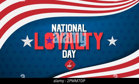 National Day of Loyalty in America avec le drapeau américain thème design avec fond bleu illustration vectorielle. Illustration de Vecteur