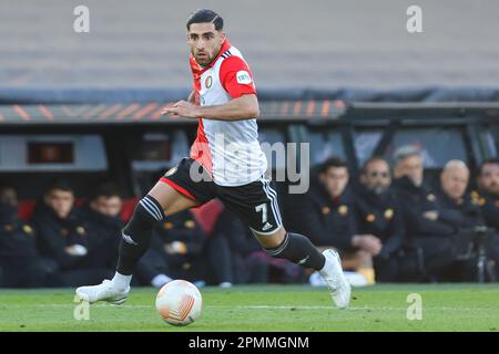 13-04-2023: Sport: Feyenoord v AS Roma ROTTERDAM, PAYS-BAS - AVRIL 13: Alireza Jahanbakhsh (Feyenoord Rotterdam) pendant la finale du match - Banque D'Images