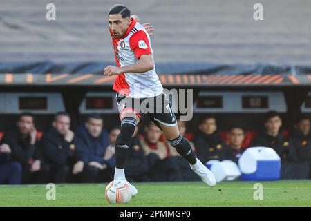 13-04-2023: Sport: Feyenoord v AS Roma ROTTERDAM, PAYS-BAS - AVRIL 13: Alireza Jahanbakhsh (Feyenoord Rotterdam) pendant la finale du match - Banque D'Images