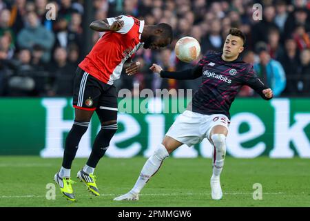 13-04-2023: Sport: Feyenoord v AS Roma ROTTERDAM, PAYS-BAS - AVRIL 13: Lutscharel Geertruida (Feyenoord Rotterdam) pendant la finale du match - Banque D'Images