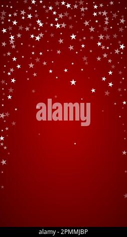 Fond de noël superposé pour les chutes de neige. Flocons de neige subtils et étoiles sur fond rouge de noël. Couche de neige festive. Vecteur vertical illu Illustration de Vecteur