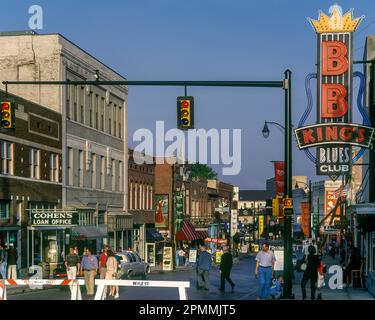 Historique 1992 B B KING'S BLUES CLUB SIGNER BEALE STREET MEMPHIS TENNESSEE USA Banque D'Images