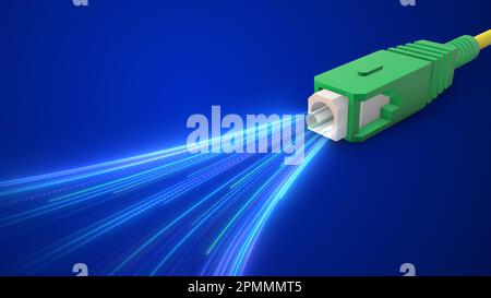 Concept de transfert de données à haute vitesse par fibre optique Banque D'Images