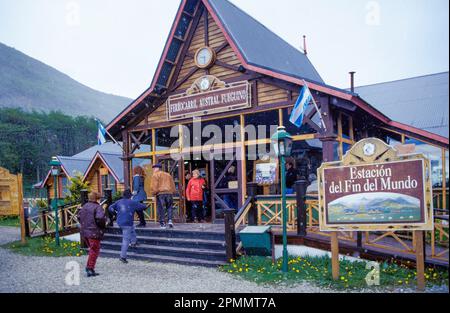 Argentine, Tierra del Fuego. Gare du train 'fin del Mundo'. Banque D'Images
