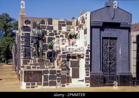 Argentine, Buenos Aires - le cimetière Chacarita est un site où de nombreux musiciens célèbres ont leur tombeau, comme chanteur et tango legende Carlos Gardel. Banque D'Images