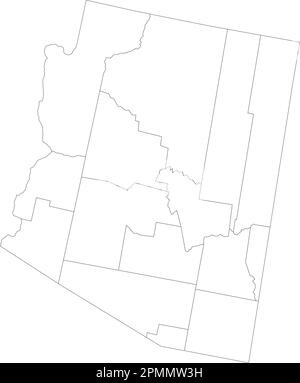 Carte des aveugles de l'Arizona très détaillée. Illustration de Vecteur