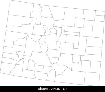 Carte des aveugles du Colorado très détaillée. Illustration de Vecteur