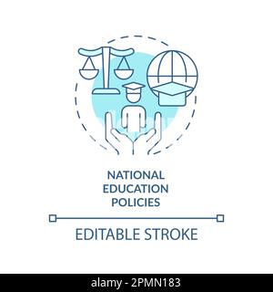 Politiques nationales d'éducation turquoise concept icône Illustration de Vecteur