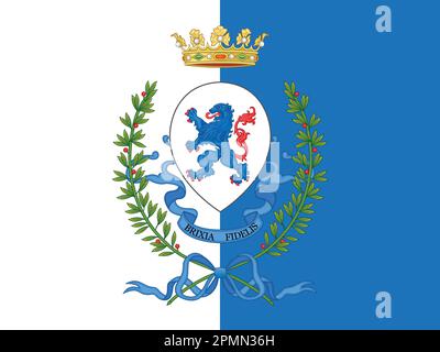 Cité de Brescia drapeau aux armoiries, Lombardie, Italie, illustration vectorielle Illustration de Vecteur